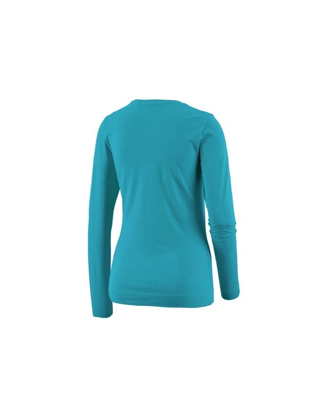 Maglie | Pullover | Bluse: e.s. longsleeve cotton stretch, donna + oceano 1