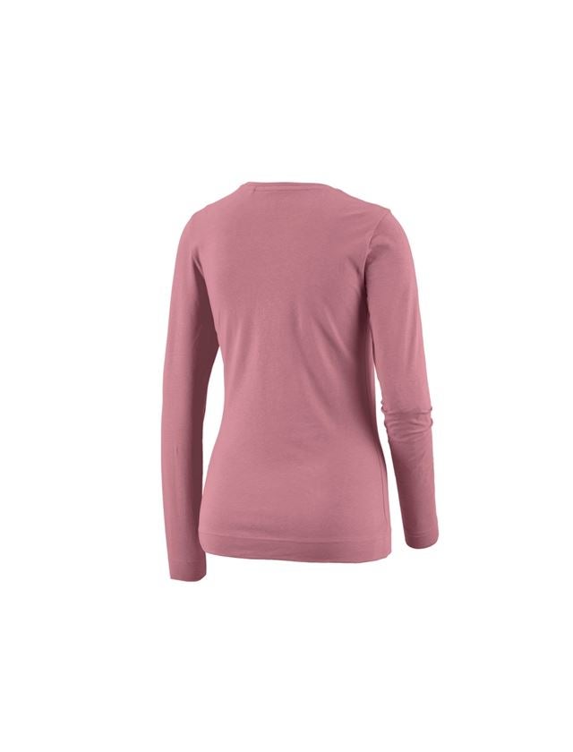 Maglie | Pullover | Bluse: e.s. longsleeve cotton stretch, donna + rosa antico 1