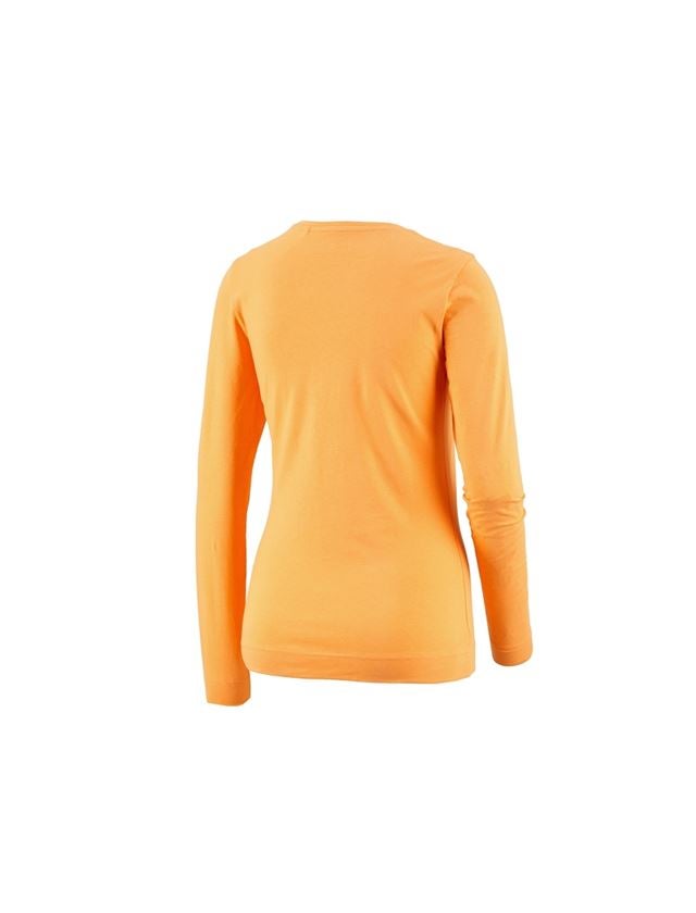 Maglie | Pullover | Bluse: e.s. longsleeve cotton stretch, donna + arancio chiaro 1