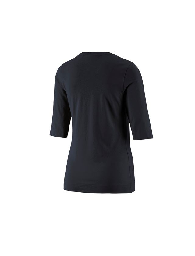Maglie | Pullover | Bluse: e.s. maglia con manica a 3/4 cotton stretch, donna + nero 2