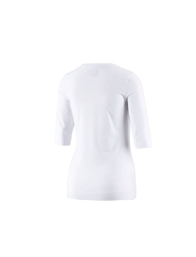 Maglie | Pullover | Bluse: e.s. maglia con manica a 3/4 cotton stretch, donna + bianco 1