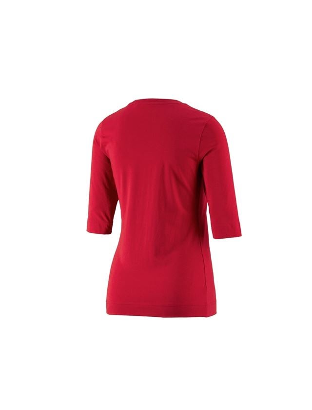 Maglie | Pullover | Bluse: e.s. maglia con manica a 3/4 cotton stretch, donna + rosso fuoco 1