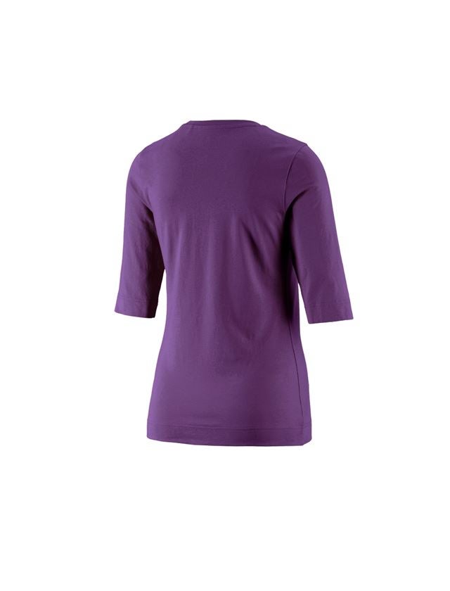 Maglie | Pullover | Bluse: e.s. maglia con manica a 3/4 cotton stretch, donna + viola 1