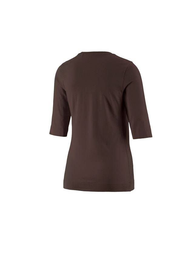 Maglie | Pullover | Bluse: e.s. maglia con manica a 3/4 cotton stretch, donna + castagna 1