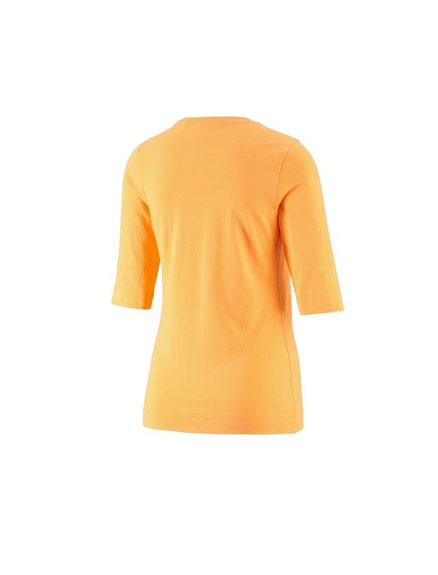 Maglie | Pullover | Bluse: e.s. maglia con manica a 3/4 cotton stretch, donna + arancio chiaro 1