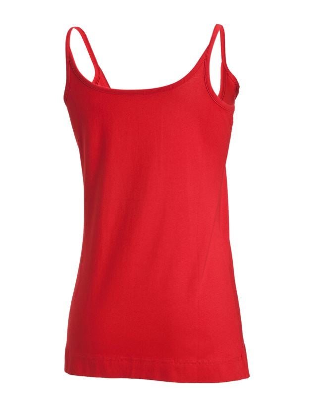 Maglie | Pullover | Bluse: e.s. top con bretelline cotton stretch, donna + rosso fuoco 3