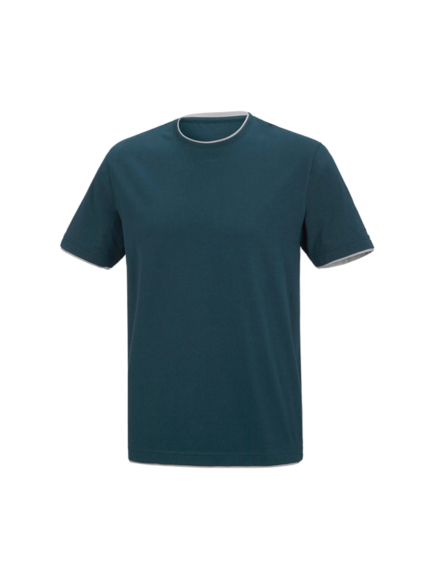 Maglie | Pullover | Camicie: e.s. t-shirt cotton stretch Layer + blu mare/platino