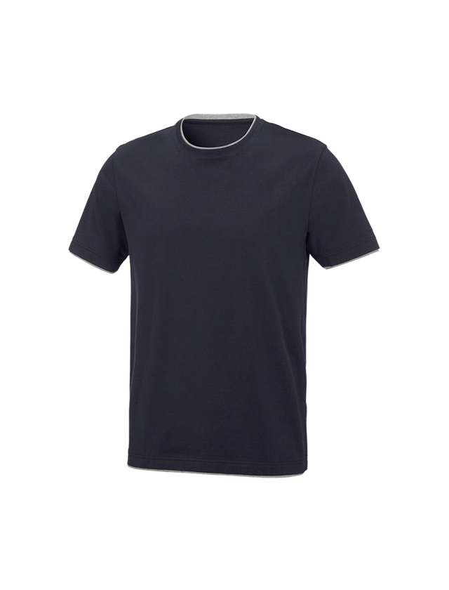 Maglie | Pullover | Camicie: e.s. t-shirt cotton stretch Layer + blu scuro/grigio sfumato 2