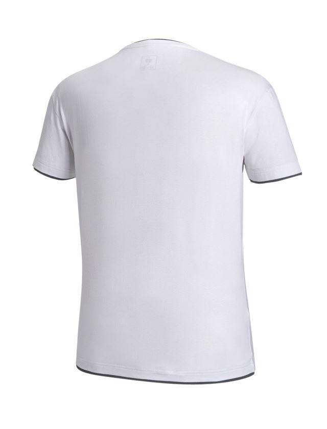 Maglie | Pullover | Camicie: e.s. t-shirt cotton stretch Layer + bianco/grigio 2