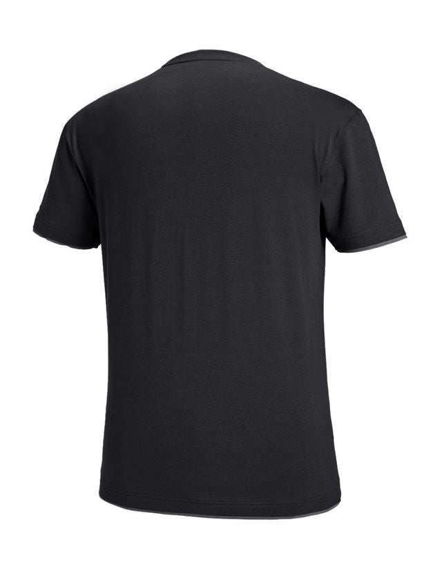 Maglie | Pullover | Camicie: e.s. t-shirt cotton stretch Layer + nero/cemento 3