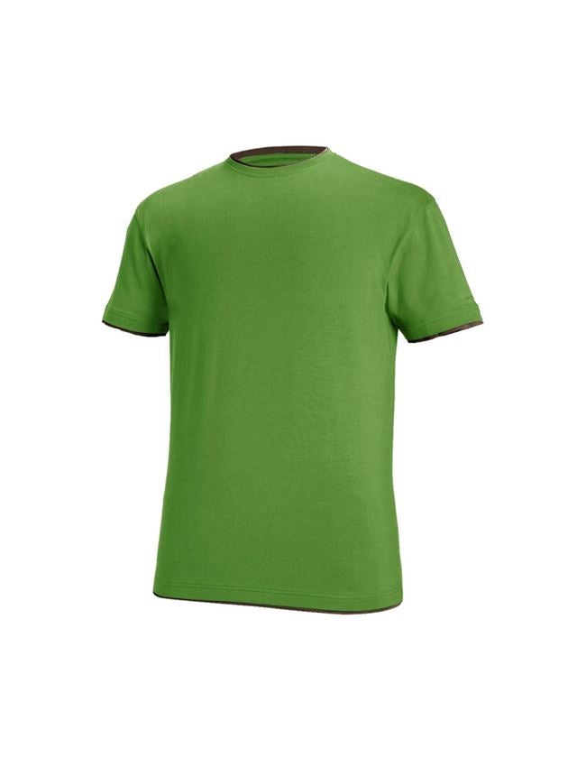 Maglie | Pullover | Camicie: e.s. t-shirt cotton stretch Layer + verde mare/castagna 2
