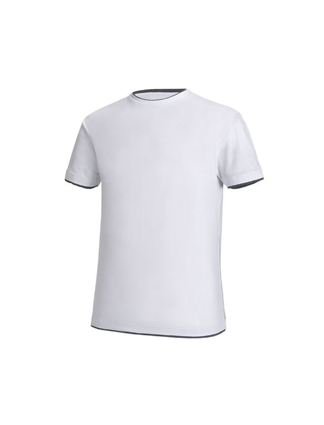 Maglie | Pullover | Camicie: e.s. t-shirt cotton stretch Layer + bianco/grigio 1