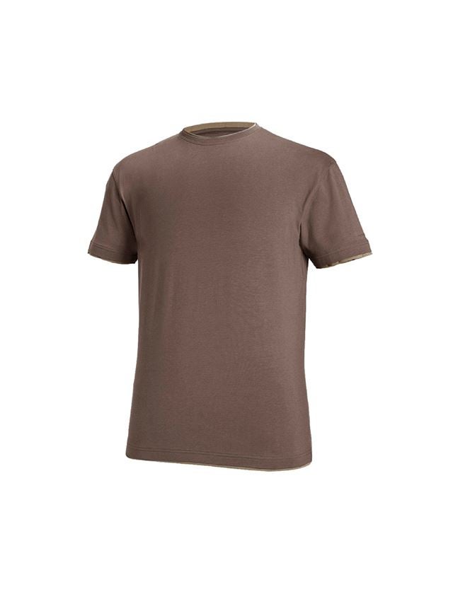 Maglie | Pullover | Camicie: e.s. t-shirt cotton stretch Layer + castagna/nocciola 2