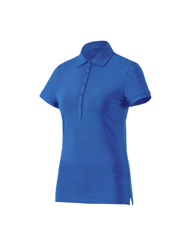 Maglie | Pullover | Bluse: e.s. polo cotton stretch, donna + blu genziana