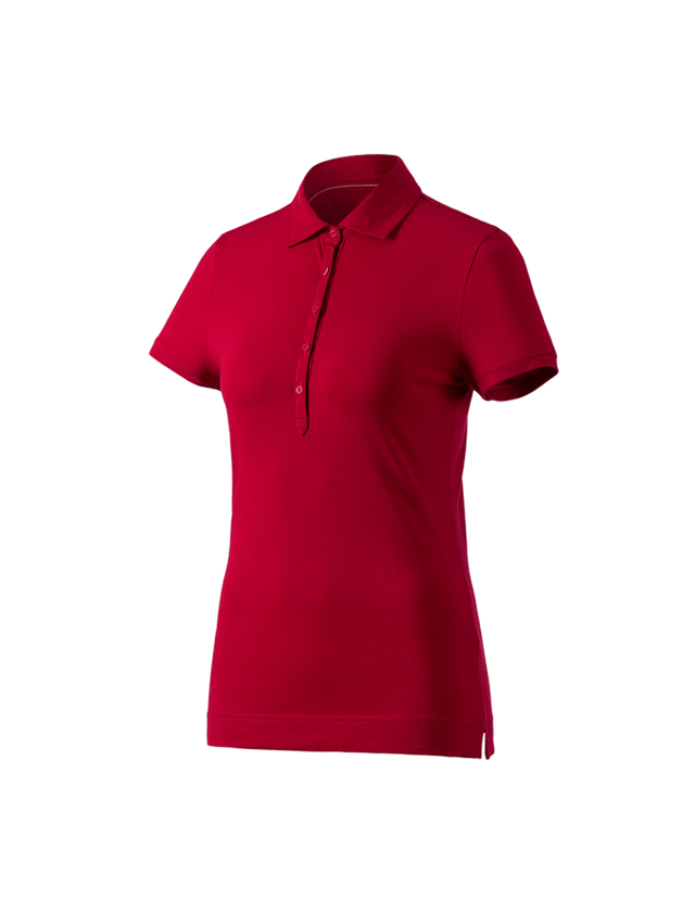 Maglie | Pullover | Bluse: e.s. polo cotton stretch, donna + rosso fuoco