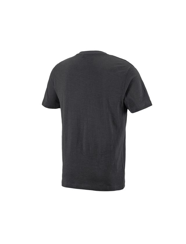 Maglie | Pullover | Camicie: e.s. t-shirt cotton slub V-Neck + grafite 1