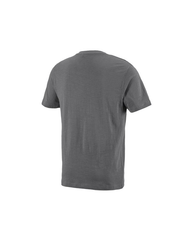 Temi: e.s. t-shirt cotton slub V-Neck + cemento 1