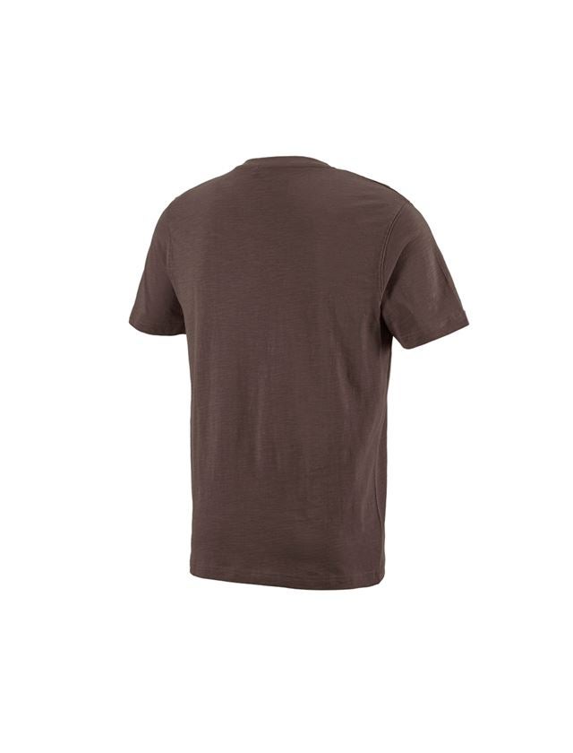 Temi: e.s. t-shirt cotton slub V-Neck + castagna 1