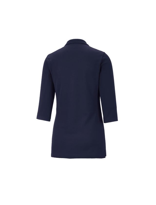 Shirts & Co.: e.s. Piqué-Polo 3/4 Arm cotton stretch, Damen + dunkelblau 1