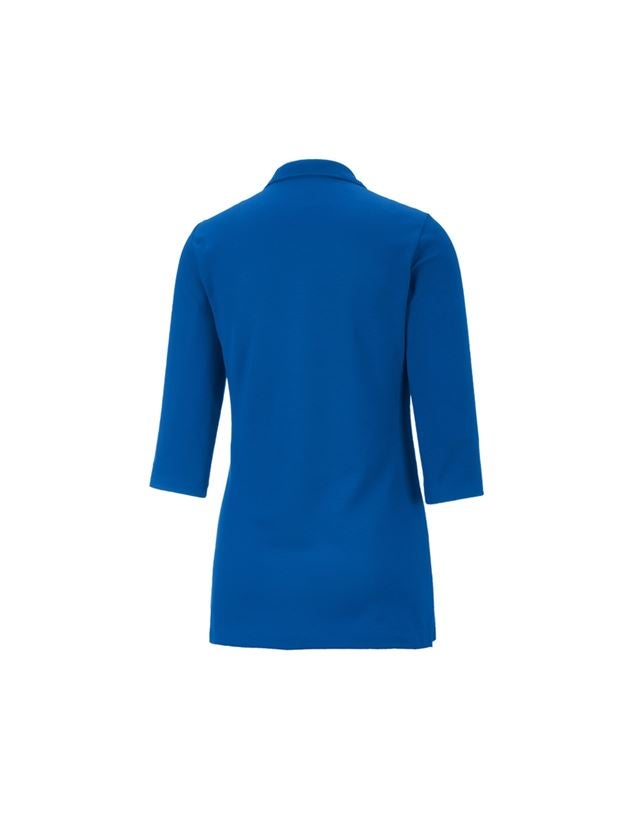 Maglie | Pullover | Bluse: e.s. polo piqué c. manica 3/4 cotton stretch,donna + blu genziana 1