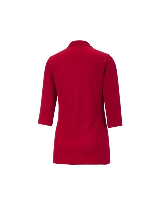 Maglie | Pullover | Bluse: e.s. polo piqué c. manica 3/4 cotton stretch,donna + rosso fuoco 1