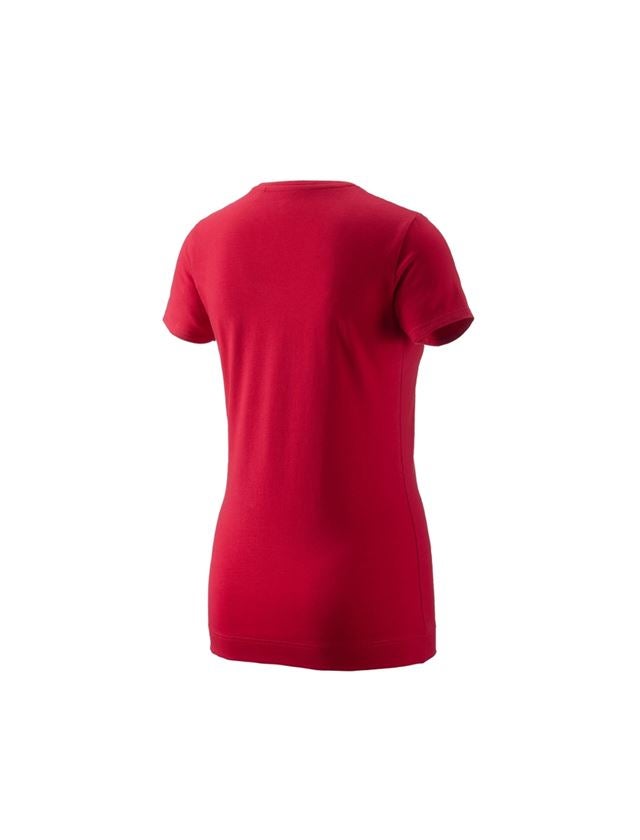 Temi: e.s. t-shirt 1908, donna + rosso fuoco/bianco 1
