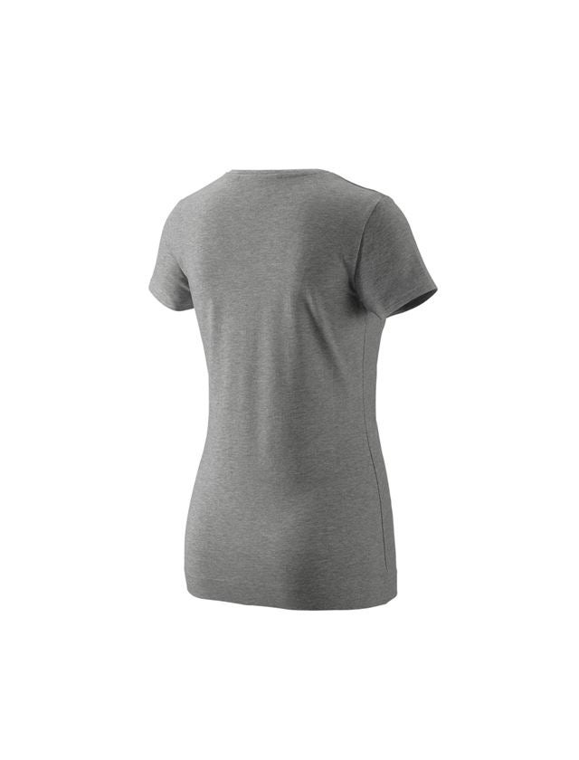 Shirts & Co.: e.s. T-Shirt 1908, Damen + graumeliert/weiß 2