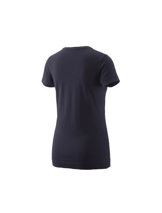 Maglie | Pullover | Bluse: e.s. t-shirt 1908, donna + blu scuro/bacca 1