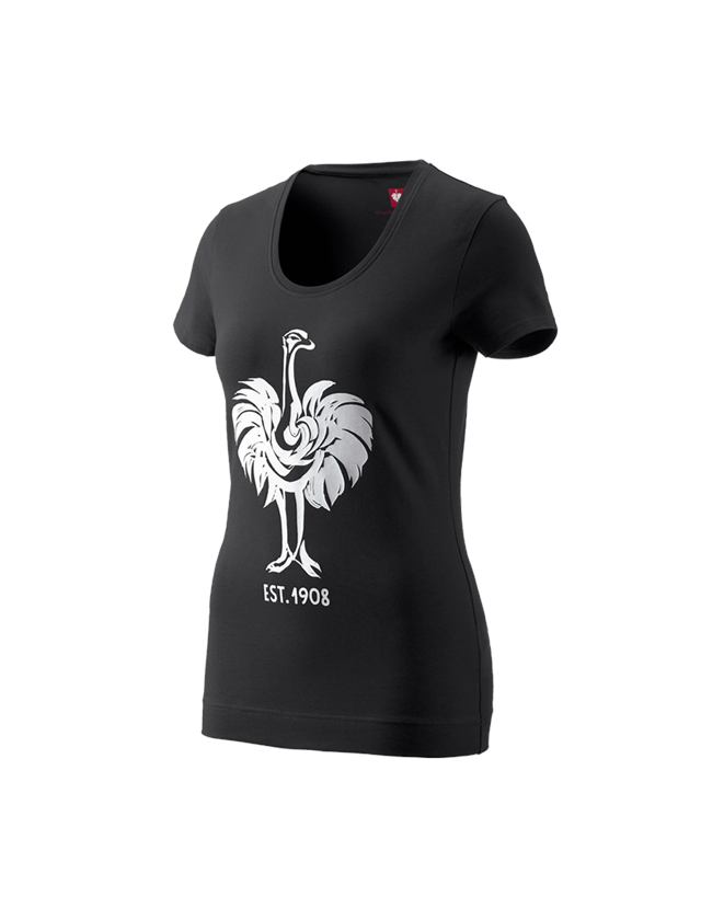 Maglie | Pullover | Bluse: e.s. t-shirt 1908, donna + nero/bianco