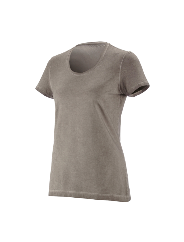Maglie | Pullover | Bluse: e.s. t-shirt vintage cotton stretch, donna + tortora vintage 2