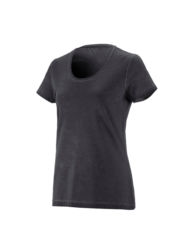 Maglie | Pullover | Bluse: e.s. t-shirt vintage cotton stretch, donna + nero ossido vintage 2