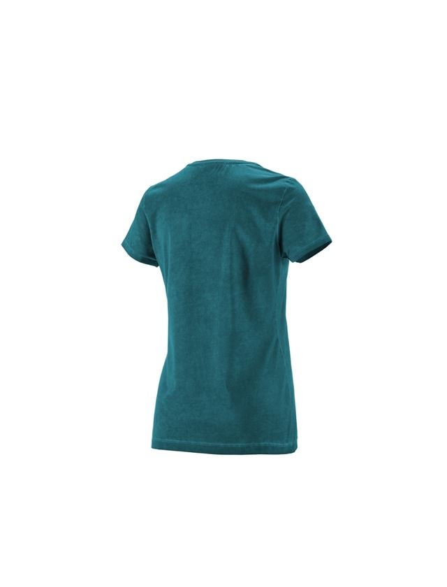 Maglie | Pullover | Bluse: e.s. t-shirt vintage cotton stretch, donna + ciano scuro vintage 4