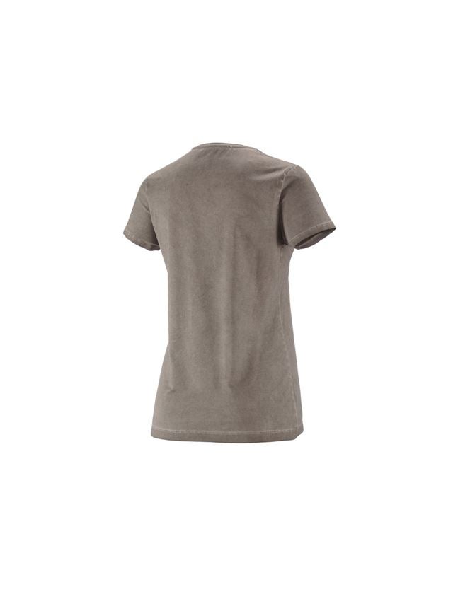 Maglie | Pullover | Bluse: e.s. t-shirt vintage cotton stretch, donna + tortora vintage 3