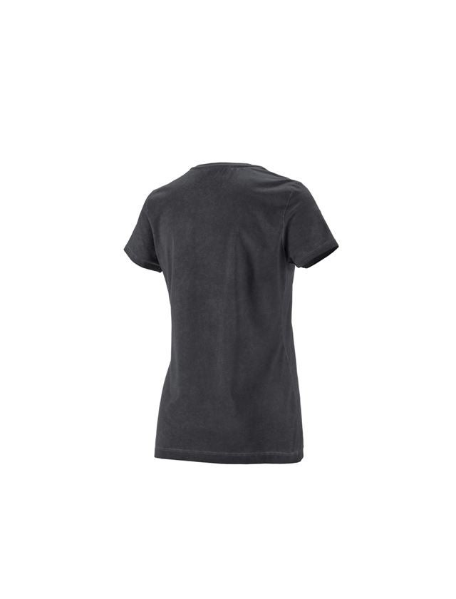 Maglie | Pullover | Bluse: e.s. t-shirt vintage cotton stretch, donna + nero ossido vintage 3