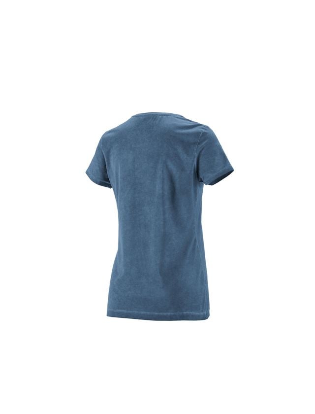 Temi: e.s. t-shirt vintage cotton stretch, donna + blu antico vintage 4