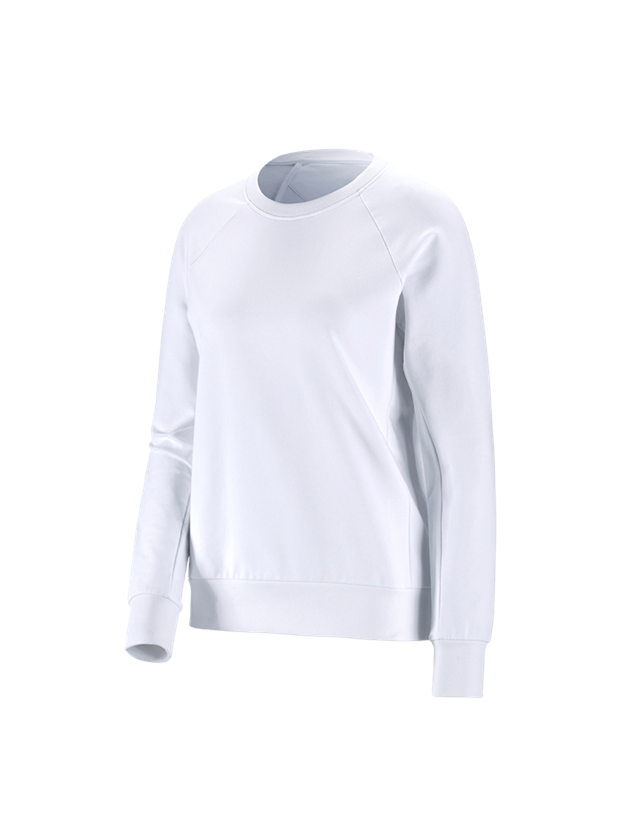 Maglie | Pullover | Bluse: e.s. felpa cotton stretch, donna + bianco