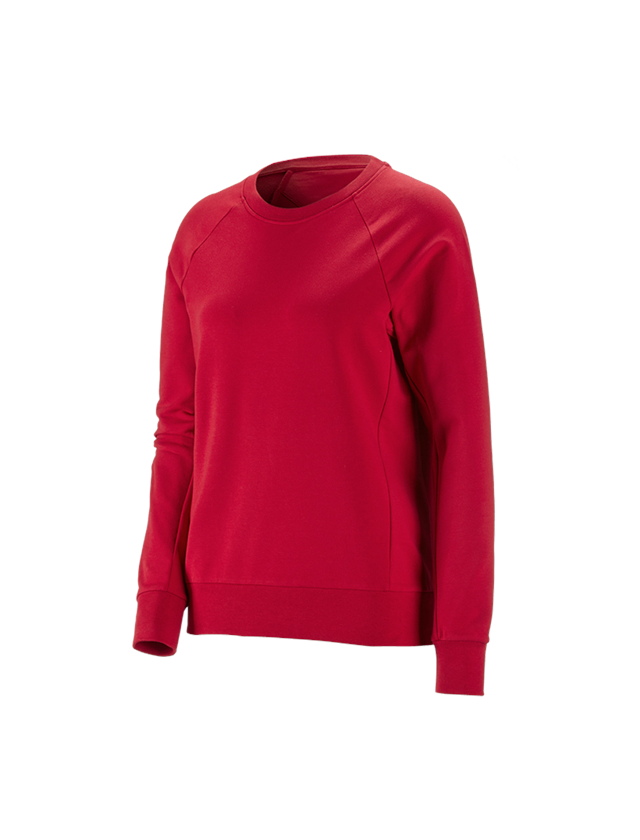 Maglie | Pullover | Bluse: e.s. felpa cotton stretch, donna + rosso fuoco