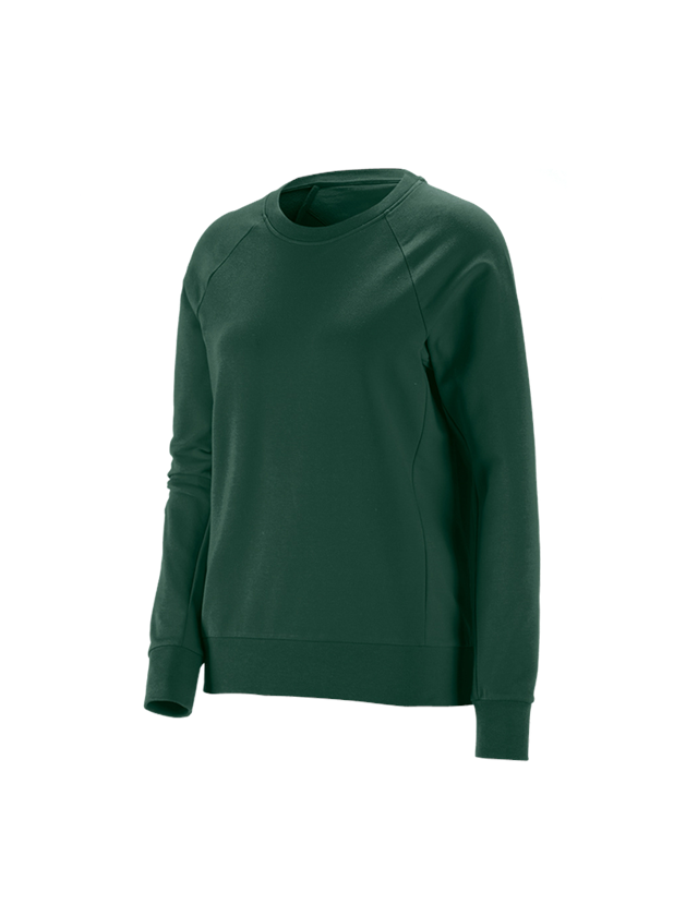 Maglie | Pullover | Bluse: e.s. felpa cotton stretch, donna + verde