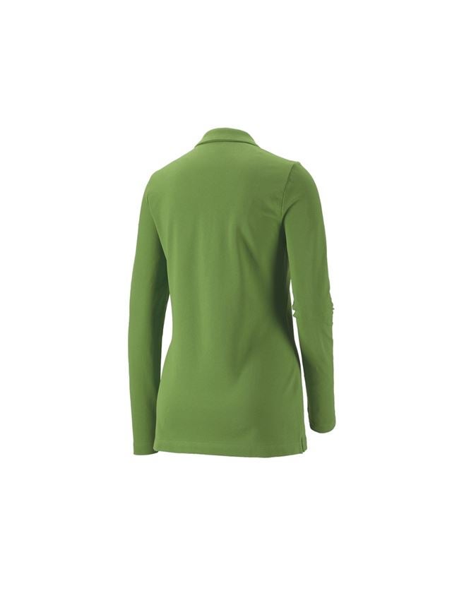 Temi: e.s. polo in piqué longsleeve cotton stretch,donna + verde mare 1