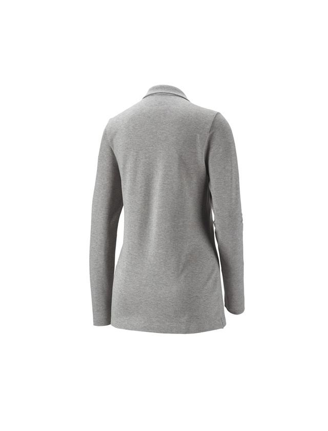 Maglie | Pullover | Bluse: e.s. polo in piqué longsleeve cotton stretch,donna + grigio sfumato 1