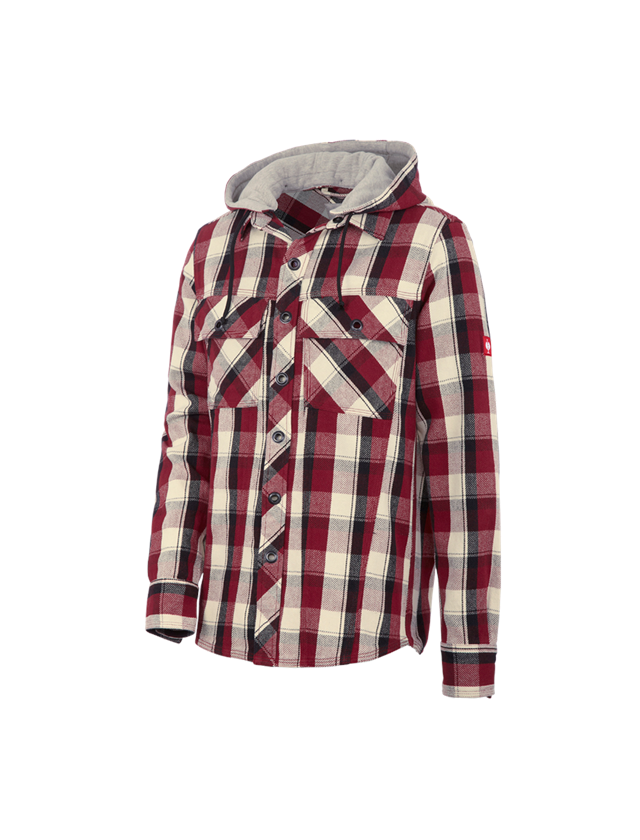 Maglie | Pullover | Camicie: Camicia con cappuccio e.s.roughtough + rubino/nero/naturale 2