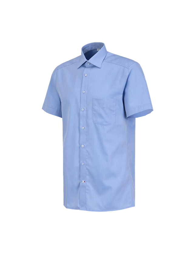 Temi: Camicia Business e.s.comfort, a manica corta + blu chiaro melange