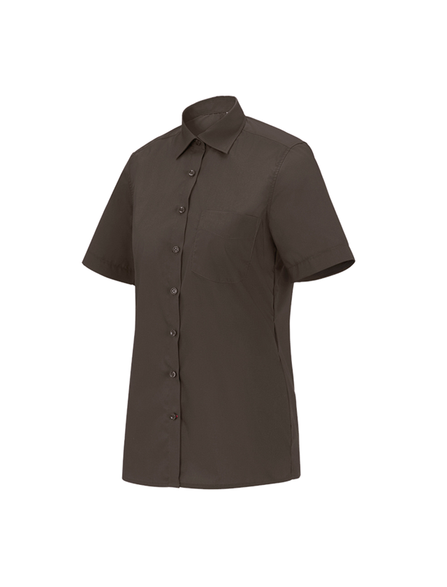Maglie | Pullover | Bluse: e.s. blusa da servizio, a manica corta + castagna