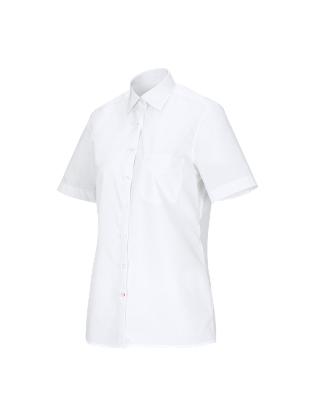 Maglie | Pullover | Bluse: e.s. blusa da servizio, a manica corta + bianco
