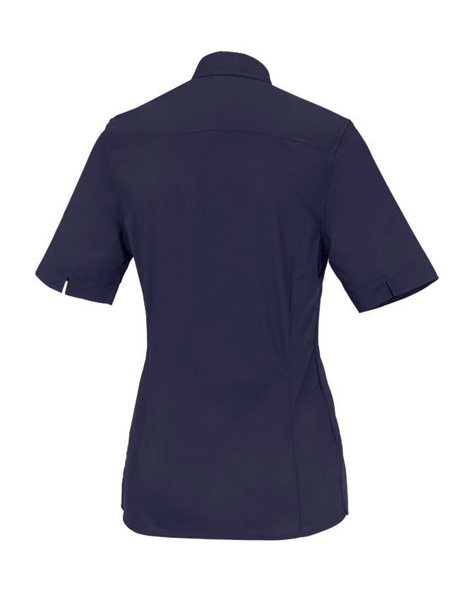 Maglie | Pullover | Bluse: Blusa Business e.s.comfort, a manica corta + blu scuro 1
