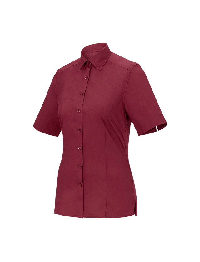 Maglie | Pullover | Bluse: Blusa Business e.s.comfort, a manica corta + rubino