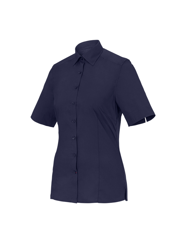 Maglie | Pullover | Bluse: Blusa Business e.s.comfort, a manica corta + blu scuro