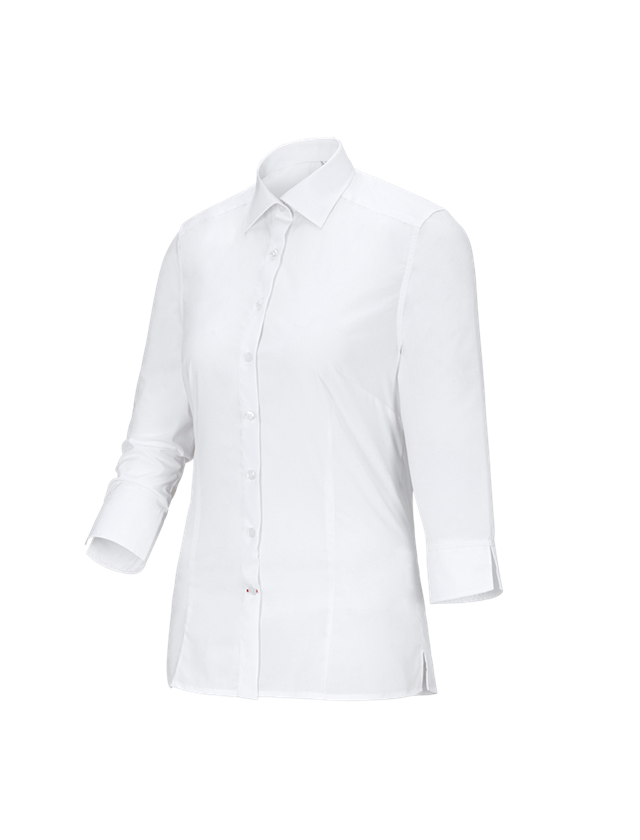 Maglie | Pullover | Bluse: Blusa Business e.s.comfort, manica a 3/4 + bianco
