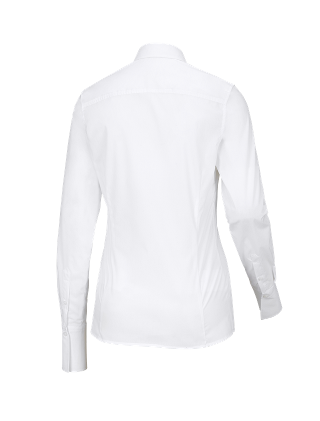 Maglie | Pullover | Bluse: Blusa Business e.s.comfort, a manica lunga + bianco 1