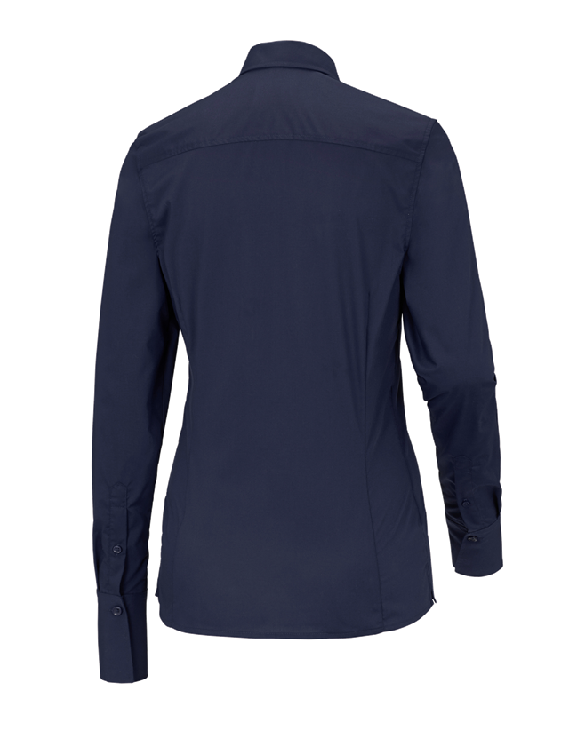 Maglie | Pullover | Bluse: Blusa Business e.s.comfort, a manica lunga + blu scuro 1
